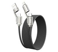 RAVIAD Multi Cavo di Ricarica [1M] 4 in 1 Multiplo Cavetto 100W PD con USBC/USBA a Lightning, USBC/USBA a USB C interfaccia Cavo USB di Ricarica per Google Pixel, Galaxy S25 S24, iPhone 16 15, Honor