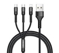 RAVIAD Multi Cavo di Ricarica [2M], 3 in 1 Multiplo Cavetto Micro USB Tipo C Nylon Intrecciato Cavo di Ricarica USB per Phone XS/XR, Samsung Galaxy/Huawei/Honor/XiaomiNexus 6P 5X/Google Pixel/LG