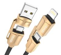 RAVIAD Multi Cavo di Ricarica [2M] 4 in 1 Multiplo Cavetto 60W PD con USB C/USB A a Lightning, USBC/USBA a USBC interfaccia Cavo USB di Ricarica per Google Pixel, Galaxy, iPhone, Honor