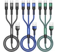 RAVIAD Multi Cavo di Ricarica, 3 in 1 Multiplo Cavetto [3Pezzi, 1.2M] Micro USB