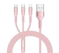 RAVIAD Multi Cavo di Ricarica, 3 in 1 Multiplo Cavetto Micro USB Tipo C Nylon Intrecciato Cavo di Ricarica USB per Phone 11/XS/XR, Samsung Galaxy, Honor, Nexus, Google Pixel, Redmi -1.2M
