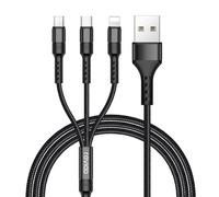 RAVIAD Multi Cavo di Ricarica, 3 in 1 Multiplo Cavetto Micro USB Tipo C Nylon Intrecciato Cavo di Ricarica USB per Phone XS/XR, Samsung Galaxy/Huawei/Honor/XiaomiNexus 6P 5X/Google Pixel/LG