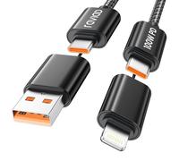 RAVIAD Multi Cavo di Ricarica [3M] 4 in 1 Multiplo Cavetto 100W PD con USB C/USB A a Lightning/Tipo C interfaccia Cavo USB di Ricarica per iPhone 17/16/15/14 Pro, Samsung S25/S24/S23, MacBook, iPad