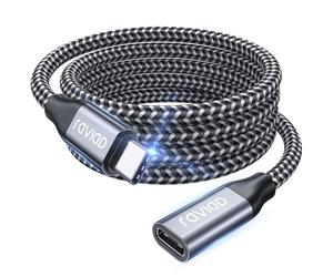 RAVIAD Prolunga USB C Maschio Femmina 1M, 100W Cavo USB 3.2 Prolunga 4K@60Hz 10Gbps Ricarica e Trasferimento Rapidi Compatibile con iPhone 15 Plus Pro Max, MacBook, Galaxy S24 S23 S22, Steam Deck