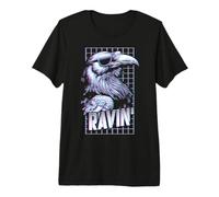 Ravin Raven Rave Party Techno Bird Occhiali da Sole Divertenti Raver Maglietta Premium