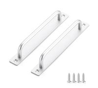 Ravinte Decor Maniglie per porte scorrevoli, confezione da 6, color argento, con foro centrale da 19,1 cm, maniglie per porte e armadi, in lega di zinco, per porte scorrevoli dell'armadio