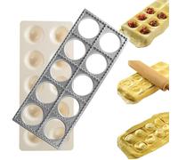 Ravioli stampo 10 fori argento 10 x 4 mazziere comodo strumenti di pasta legati in lega stampi per torta robusta strumenti di cottura sicuri per gnocchi, ravioli, torte e biscotti, decorazioni per la