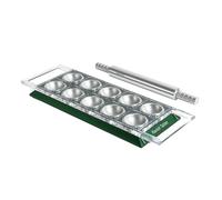 Marcato Stampo per Ravioli, Macchina per Ravioli, Forme per Ravioli Fatti in Casa, Taglio Quadrato da 50 mm, Mattarello in Alluminio Incluso, Made in Italy. Modello: Ravioli Tablet, Verde
