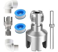 Ravionelle 2026 Upgrade 4 in 1 Water Pipe Wrench, Universal 4-in-1 Water Pipe Threader Set, 1/2'' 3/4'' 1'' Pipes Tapping and Threading Tool Fits All Threads, Opener Compatible Electric Drill (1'')