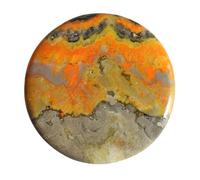 Ravishing Impressions Cabochon in diaspro naturale a forma rotonda, dimensioni: 50 x 50 x 5 mm, creazione di gioielli, pietre preziose, Eclissi, ti aiuta a realizzare i tuoi sogni, pietra