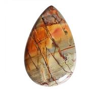 Ravishing Impressions Cabochon in diaspro Picasso, dimensioni: 46 x 29 x 7 mm, ciondolo a forma di pera, produzione di gioielli, diaspro, elimina l'inquinamento elettromagnetico e ambientale,