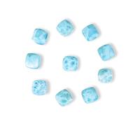 Ravishing Impressions Cabochon naturale blu cielo dimensioni 9x9 mm forma quadrata calibrata pietra preziosa sciolto per fare gioielli pectolite blu del Mar dei Caraibi, Pietra, larimar
