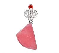 Ravishing Impressions Ciondolo in argento Sterling 925 con catena Rhodocrosite Cornaline Cabochon rosa arancione 38 x 25 mm fatto a mano gioielli regalo di Natale