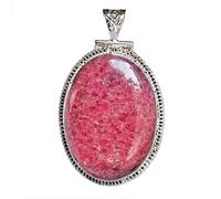 Ravishing Impressions Ciondolo in argento Sterling 925 con rodocrosite ovale 50 x 35 mm, pietra preziosa rosa naturale, per Natale, matrimonio, anniversario