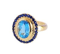 Ravishing Impressions Jewellery Donna Unisex Argento Sterling 925 Argento Sterling Ovale & Round-Shape Blue Topazio Blu e Zaffiro