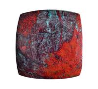 Ravishing Impressions Sonora - Cabochon rettangolare in diaspro rosso e verde naturale, dimensioni: 35 x 34 x 4,5 mm, produzione di gioielli, forma cuprite rossa, allevia lo stress e l'ansia, pietra