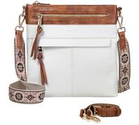 RAVUO Borsa a Tracolla Donna, Vintage Borse Donna in Pu Pelle Elegante Borsa a Spalla da Ragazze con con Tasche Multiple Borsa a Mano per Viaggio Lavoro,Bianca