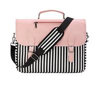 RAVUO Borsa Laptop da Donna, Borsa a Tracolla Leggera Resistente all'Acqua da 15,6 Pollici Borsa da Lavoro con Custodia per Laptop Antiurto e Tracolla Rosa