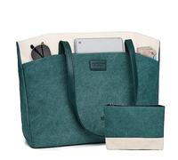RAVUO Borsa Laptop Donna, Resistente All'acqua Tela Borse Grande Tote da 15,6 Pollici Computer Portatile Borsa Tracolla Borse Lavoro per Insegnante con Custodia Piccola Portatile