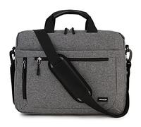 RAVUO Borsa Porta PC, Impermeabile 15.6 Pollici Borsa Tracolla Laptop Borse a Spalla Messenger Ventiquattrore con Tracolla per Donna Uomo Insegnanti Viaggio Lavoro Università Grigio