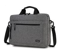 RAVUO Borsa Porta PC, Impermeabile 17 Pollici Borsa Tracolla Laptop Borse a Spalla Messenger Ventiquattrore con Tracolla per Donna Uomo Insegnanti Viaggio Lavoro Università Grigio