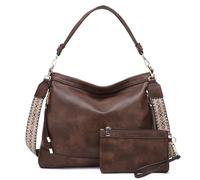 RAVUO Borsa Tote da Donna Borse a Tracolla, Borse a Mano Hobo per Donna Elegante Borsa Shopper in Pelle PU con Cinture Regolabili per Shopping Viaggi Ufficio,Caffè