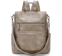 RAVUO Zaino Donna Antifurto in Pelle PU 2 in 1, Borsa Tracolla Impermeabile con Multitasche per Lavoro, Shopping, Università - Khaki