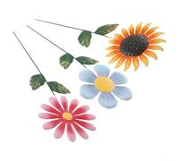 Ravviva il tuo patio con il nostro affascinante set di 3 decorazioni alte da giardino a forma di girasole