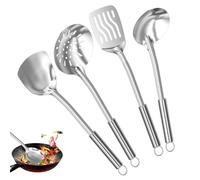 Ravytha 4 Pezzi Set Utensili Cucina Acciaio Inox, Set Mestoli Cucina, Spatola Cucina, Utensili Cucina Acciaio Inox Multifunzione, Kit Cucina, Cooking Utensils Set, Accessori Cucina, Attrezzi Cucina