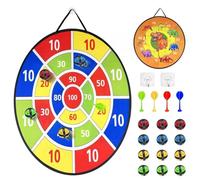 Ravytha Gioco Freccette Bifacciali, Freccette Bambini con 12 Palline Adesive e 4 Freccette 2 Ganci, Gioco Freccette Bambini Pieghevole, Freccette Bersaglio Bambini per Giocattolo Gioco da Lancio