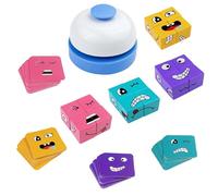 Ravytha Mix Face Gioco, Face Changing Cube con Campana, Cubo Magico che Cambia Faccia, Puzzle Cubi Legno, Wooden Rubik's Cube Game, 3D Puzzle, Changing Rubik's per Bambini 3+ Anni