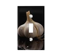 Raw Aglio 1-Gang Placche da parete per interruttore a levetta singola piastra decorativa da parete in metallo per cucina, fattoria, camera da letto, bagno, decorazione artistica