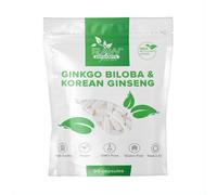 RAW POWDERS Ginkgo Biloba 3000mg Ginseng Coreano 1000mg 90 Capsule Immunità
