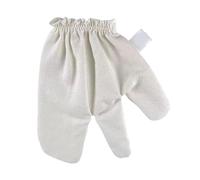 Raw Silk Gloves, Body Scrub Mittens, Silk Massage Mitt, Elastic Wrist Band, Skin Nourishing Exfoliation, Home Spa, Bath, Shower Use, for Men and Women, 7.87inches White