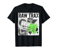 Raw Trax 90s Rave Flyer Collage Dj House Techno EDM Maglietta