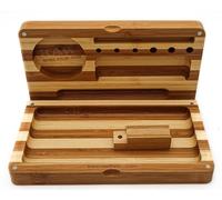 Raw Vassoio per arrotolare il tabacco articolato in bambù, patta magnetica