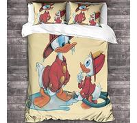 RAWARS Topolino Set Copripiuminor 3D Con Stampa Paperino Per Ragazzi E Ragazze - Copripiumino 3 Pezzi Con Cerniera Nascosta E Morbida Microfibra E Federe King(220x240cm)