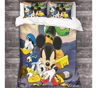RAWARS TopolinoSet Di Biancheria Da Letto Con Stampa Di 3D, Paperino Copripiumino Con Cerniera, Incluso Copripiumino E Federe, Biancheria Da Letto Per Ragazzi E Ragazze Double（200x200cm）