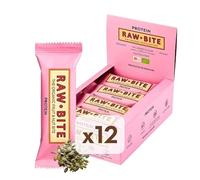 RAWBITE Bio, Barretta di frutta e noci in scatola, 12 pezzi, vegan, senza glutine e senza lattosio, confezione grande, confezione da 12
