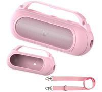 RAWECUD Custodia in silicone per altoparlante Bluetooth wireless Beats Pill 2024, supporto protettivo per altoparlante Bluetooth Beats Pill, accessori con tracolla (custodia rosa)