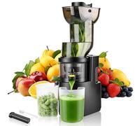 Rawhui Estrattore Frutta e Verdura,Slow Juicer con Ampio Bocca da 98MM, Spremiagrumi Elettrico Professionale 500W con Funzione di Inversione,Tasso di estrazione fino al 98%, Estrattore di Succo,Noir