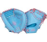 Rawlings Heart of The Hide Series Catcher's Mitt - Guanto da baseball, 83,8 cm, mano destra, colore: blu Columbia/Rosa
