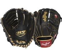 Rawlings R9 Series Baseball Glove | Sizes 11.5"-12.75" | Multiple Styles, Guanto Ragazzi, 30,5 cm - 2 Pezzi Tinta Unita - Nero/Oro