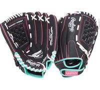 Rawlings Sure Catch Youth Series - Guanti softball, 30,5 cm, mano sinistra, colore: Nero/Mint/Rosa
