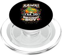 Rawr I'm 10 10th Birthday TRex Dinosaur 10 Years Old For Boy PopSockets PopGrip per MagSafe