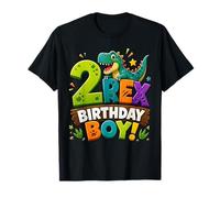 Rawr I'm 2 Two Rex Dinosaur 2nd Birthday Boy Party Maglietta