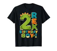 Rawr I'm 2 Two Rex Dinosaur 2nd Birthday Boy Party Maglietta