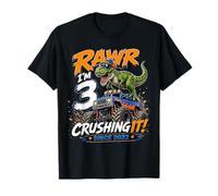 Rawr Im 3 Crushing It Since 2023 Dinosaur Monster Truck Maglietta