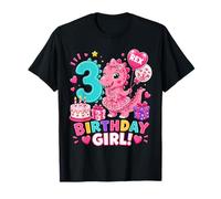 Rawr I'm 3 Three Rex Pink Dinosaur 3rd Birthday Girl Party Maglietta