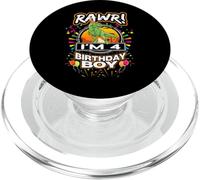Rawr I'm 4 4th Birthday TRex Dinosaur 4 Years Old For Boy PopSockets PopGrip per MagSafe
